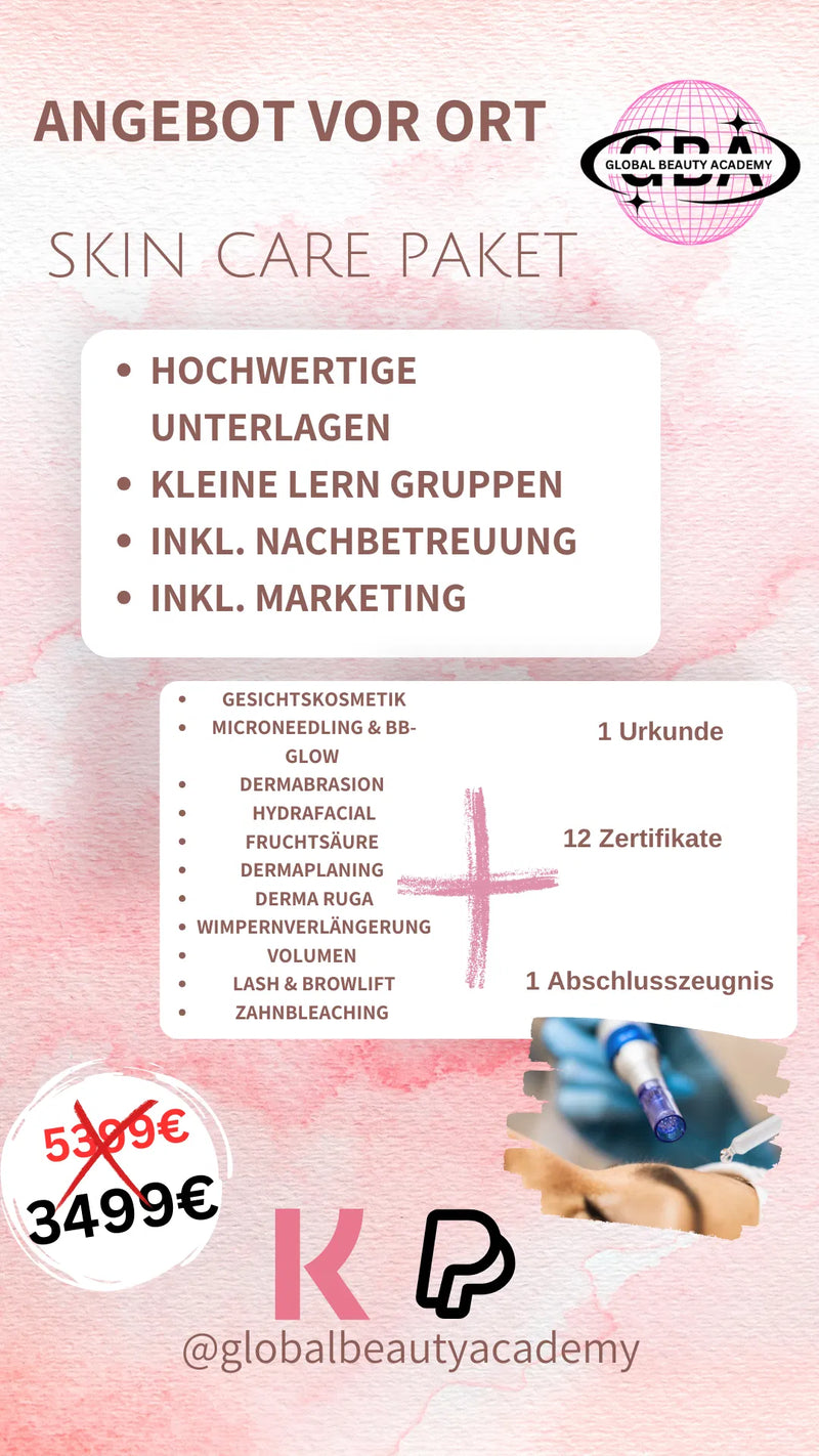 Skin Care Paket – Intensivausbildung vor Ort